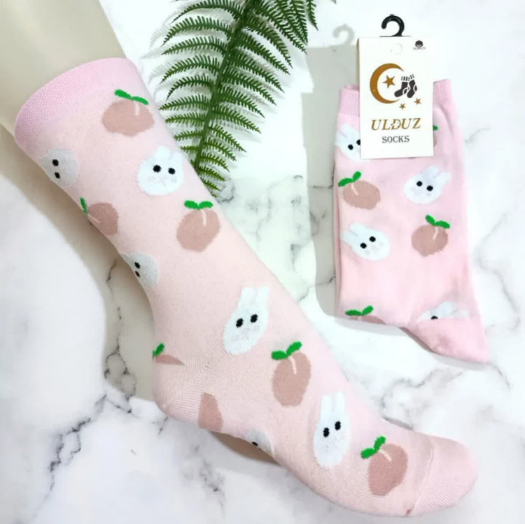 جوراب ساق بلند فانتزی حیوانات و میوه