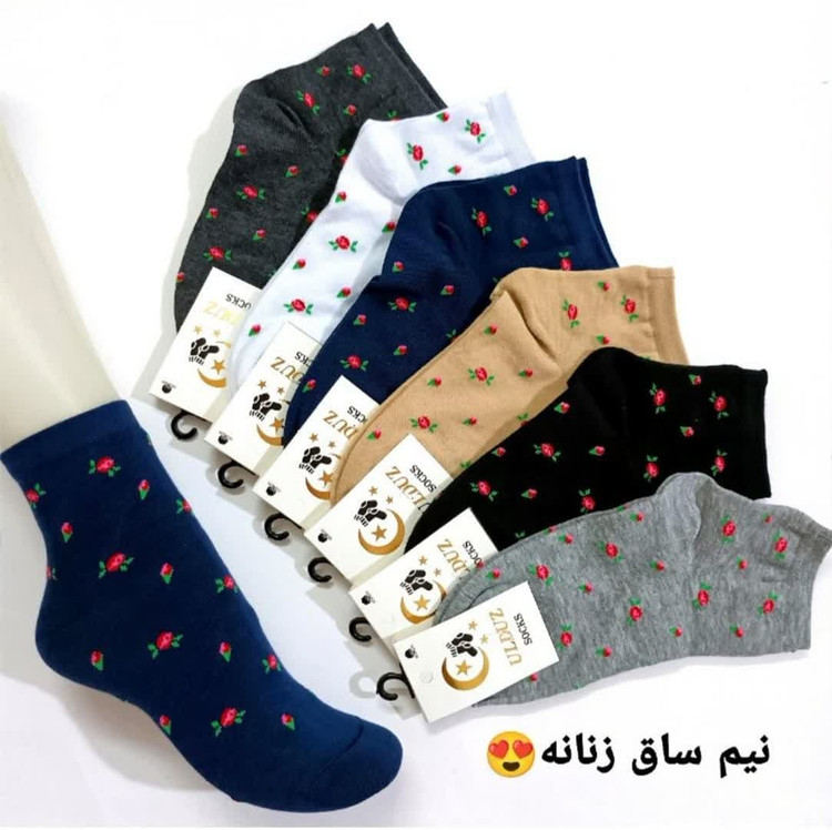 جوراب نیمساق زنانه طرح گل سرخ
