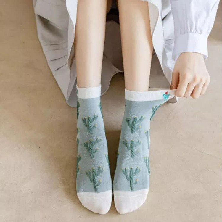 جوراب ساق بلند ۵ طرح کاکتوس