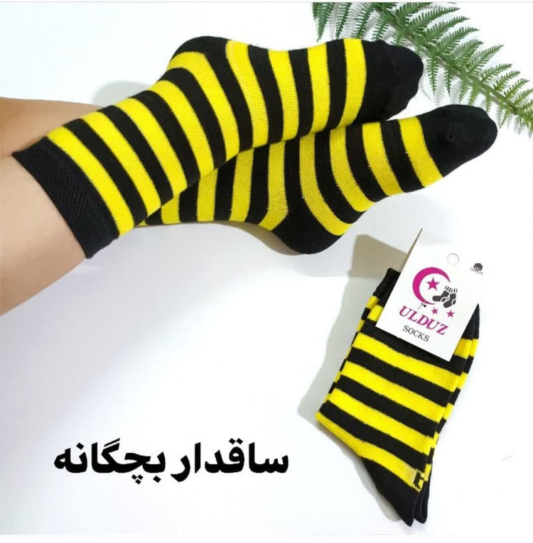 جوراب ساق بلند طرح رینگی رنگی مناسب حدود 3 تا 6 سال