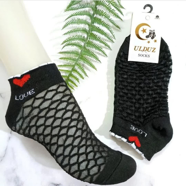 جوراب شیشه ای طرح لاو زنبوری