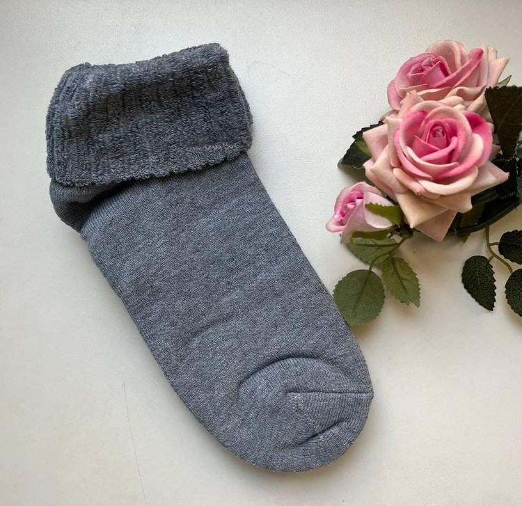 جوراب لب برگرد حوله ای رنگی ساده