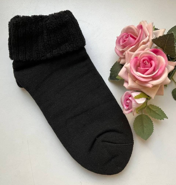 جوراب لب برگرد حوله ای رنگی ساده