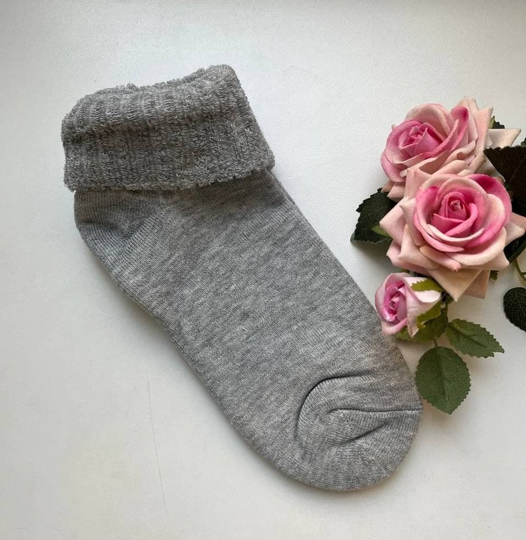 جوراب لب برگرد حوله ای رنگی ساده