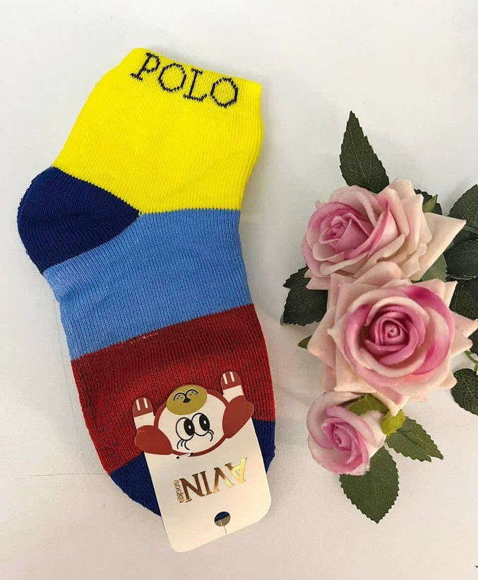 جوراب حوله ای نیمساق بچگانه رنگی مناسب حدود 6 تا 11 سال