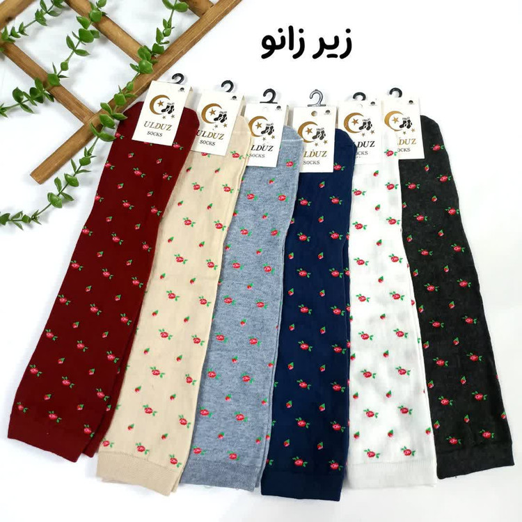 جوراب سه ربع زنانه طرح گل سرخ