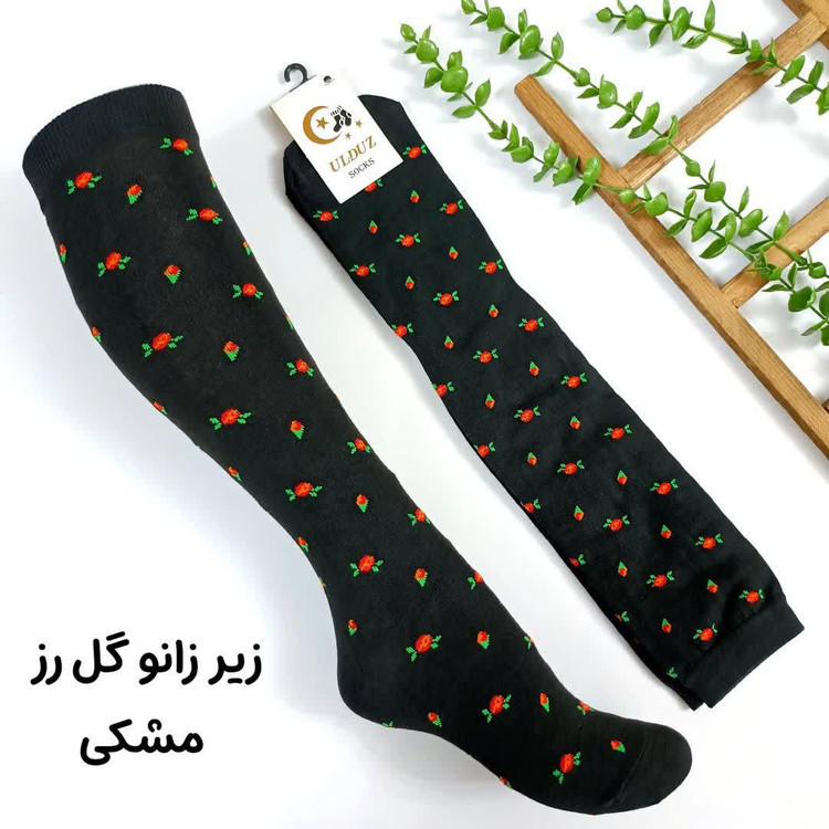 جوراب سه ربع زنانه طرح گل سرخ