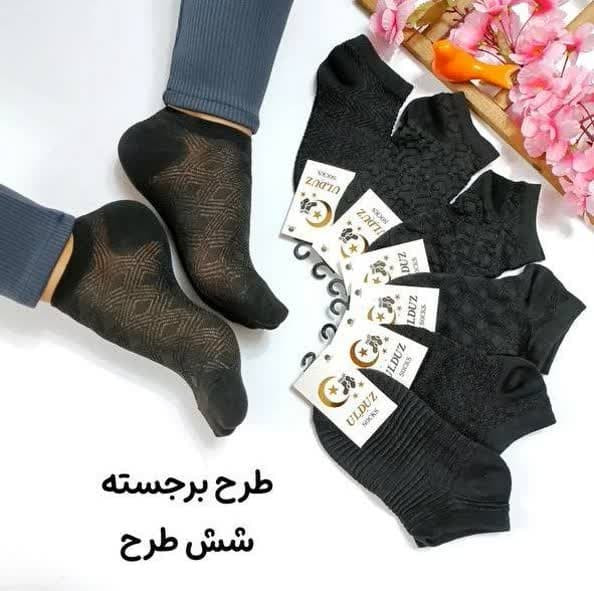 جوراب مچی شیشه ای زنانه مدل 6طرح مشکی