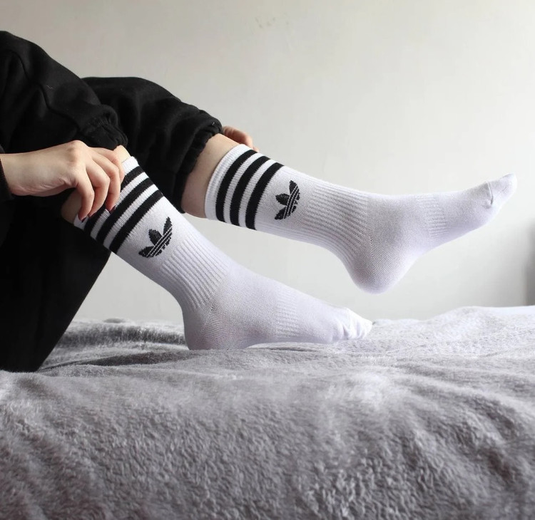 جوراب ساقدار ورزشی آدیداس رنگ سفید