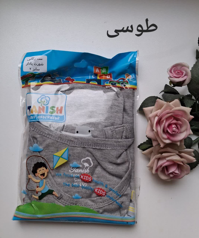 ست رکابی و شورت پادار پسرانه تانیش 10 رنگ مختلف مناسب ۲ تا ۱۲ سال