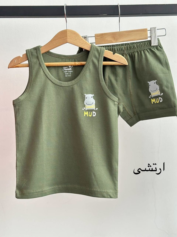 ست رکابی و شورت پادار پسرانه تانیش 10 رنگ مختلف مناسب ۲ تا ۱۲ سال